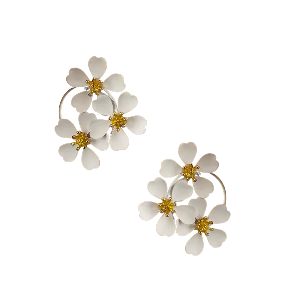 Big Flower Hooped Earring