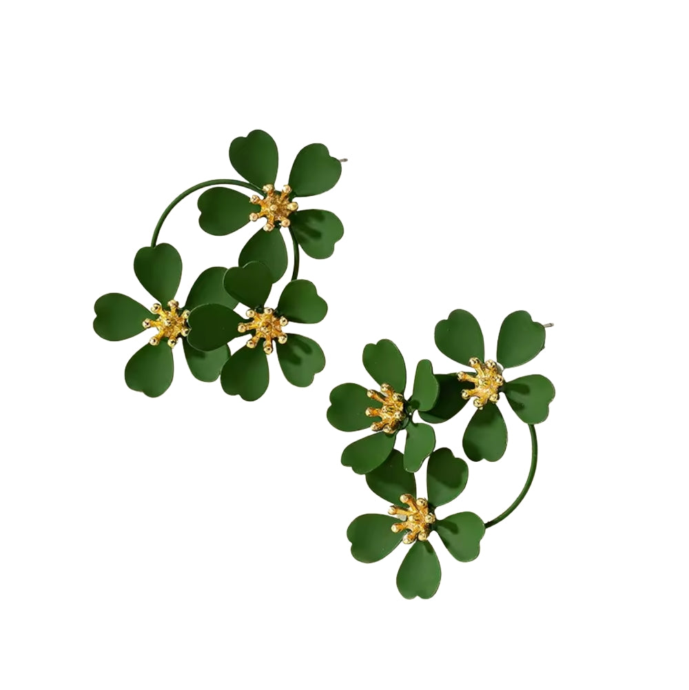 Big Flower Hooped Earring