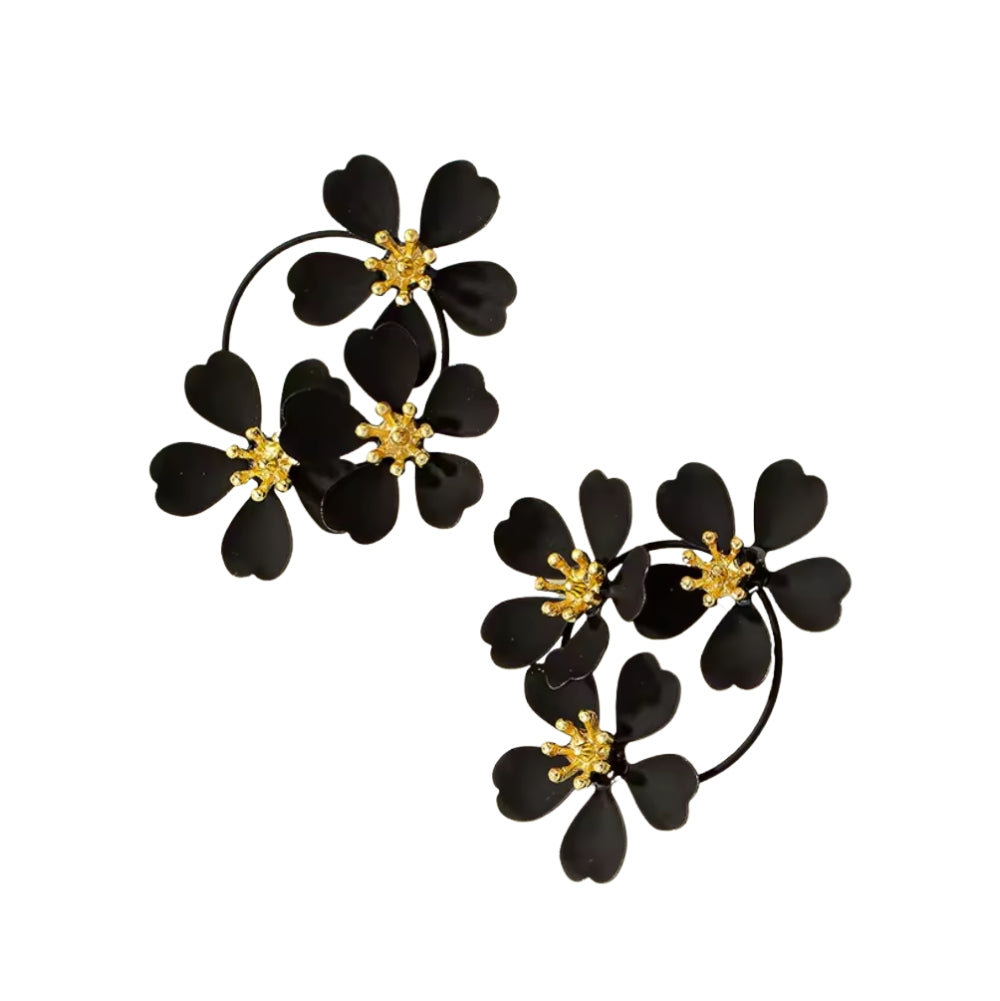 Big Flower Hooped Earring