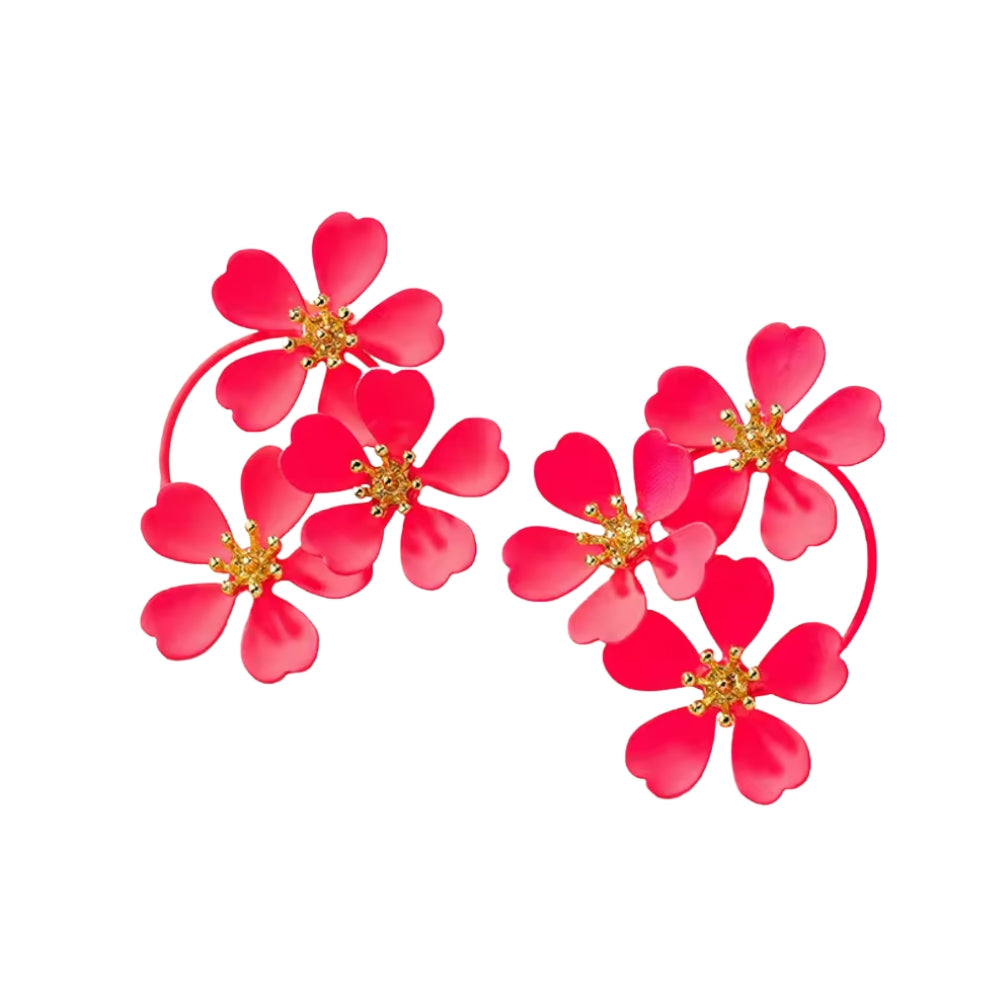 Big Flower Hooped Earring