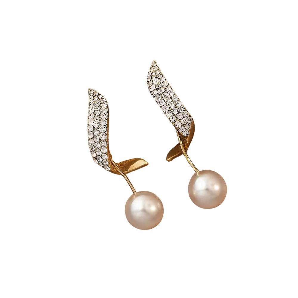 Gold-Plated Pearl Drop Earrings