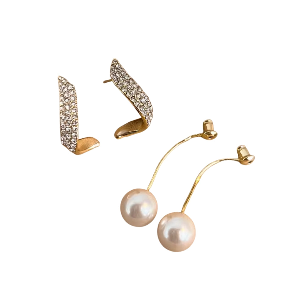 Gold-Plated Pearl Drop Earrings